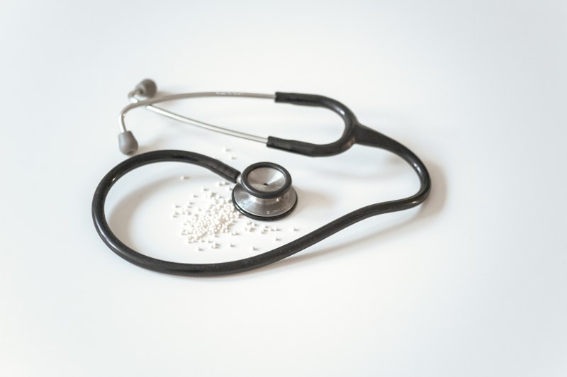 Stethoscope on a white surface